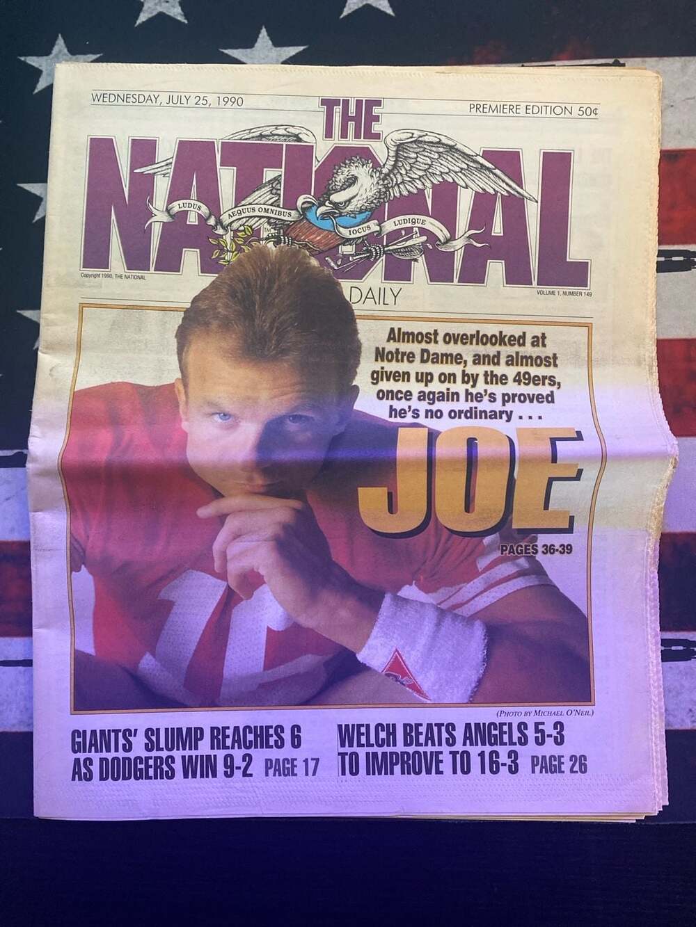 National Sports Daily Newspaper July 25 1990 Joe Montana